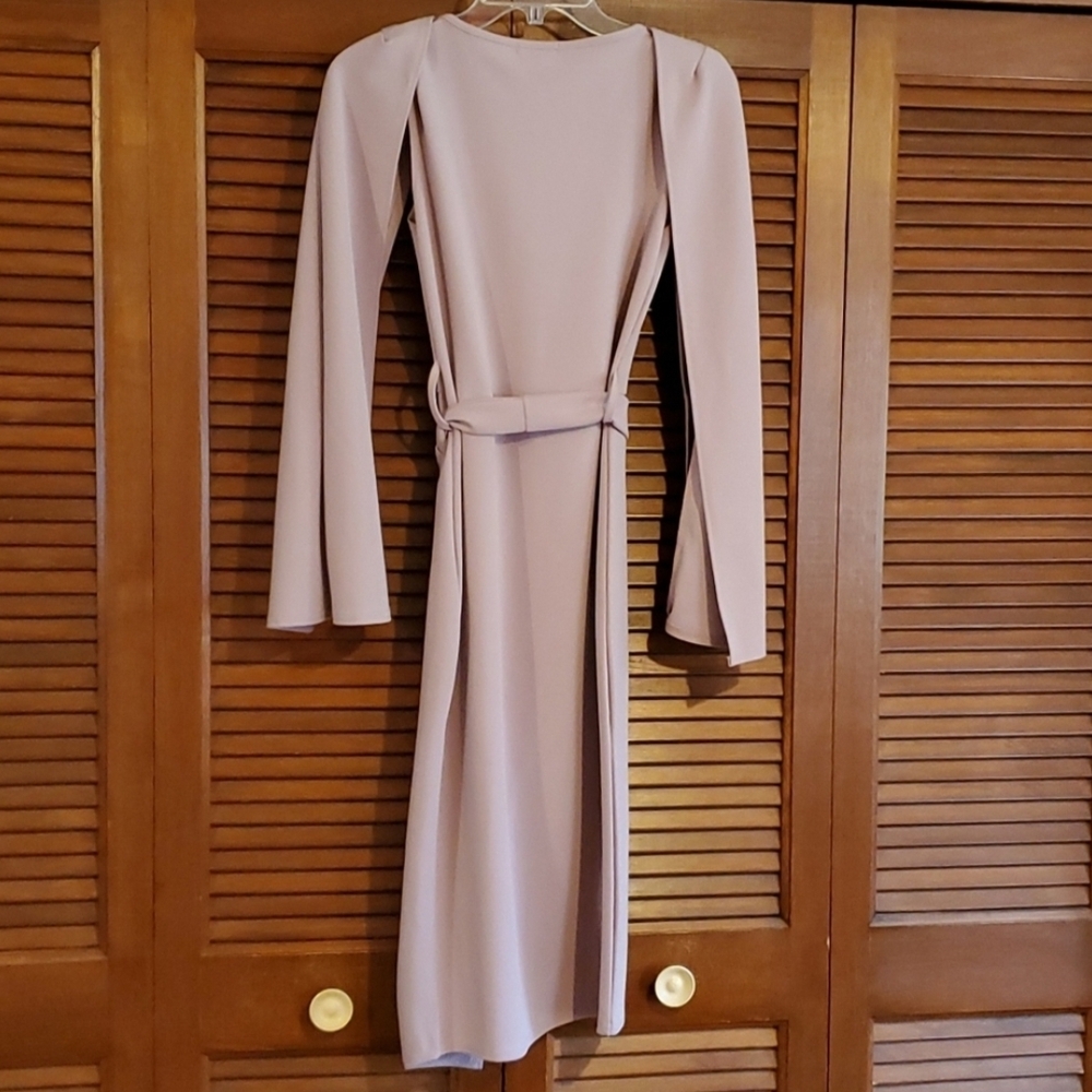 PrettyLittleThing Purple Ribbed Sheath Dress Long Sleeve - Picture 3 of 10